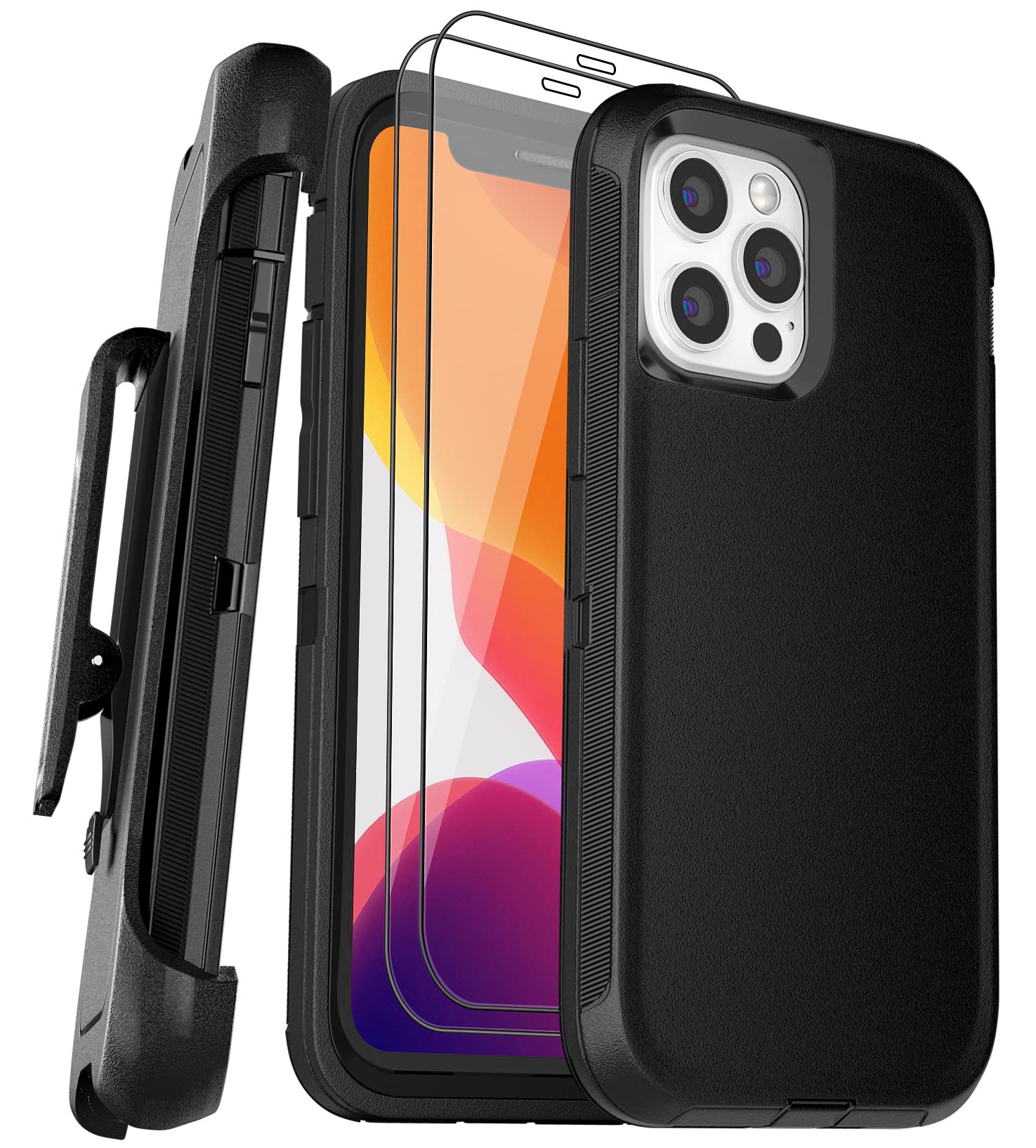 Coque iPhone 11 Pro de qualité militaire robuste avec clip noir - 8