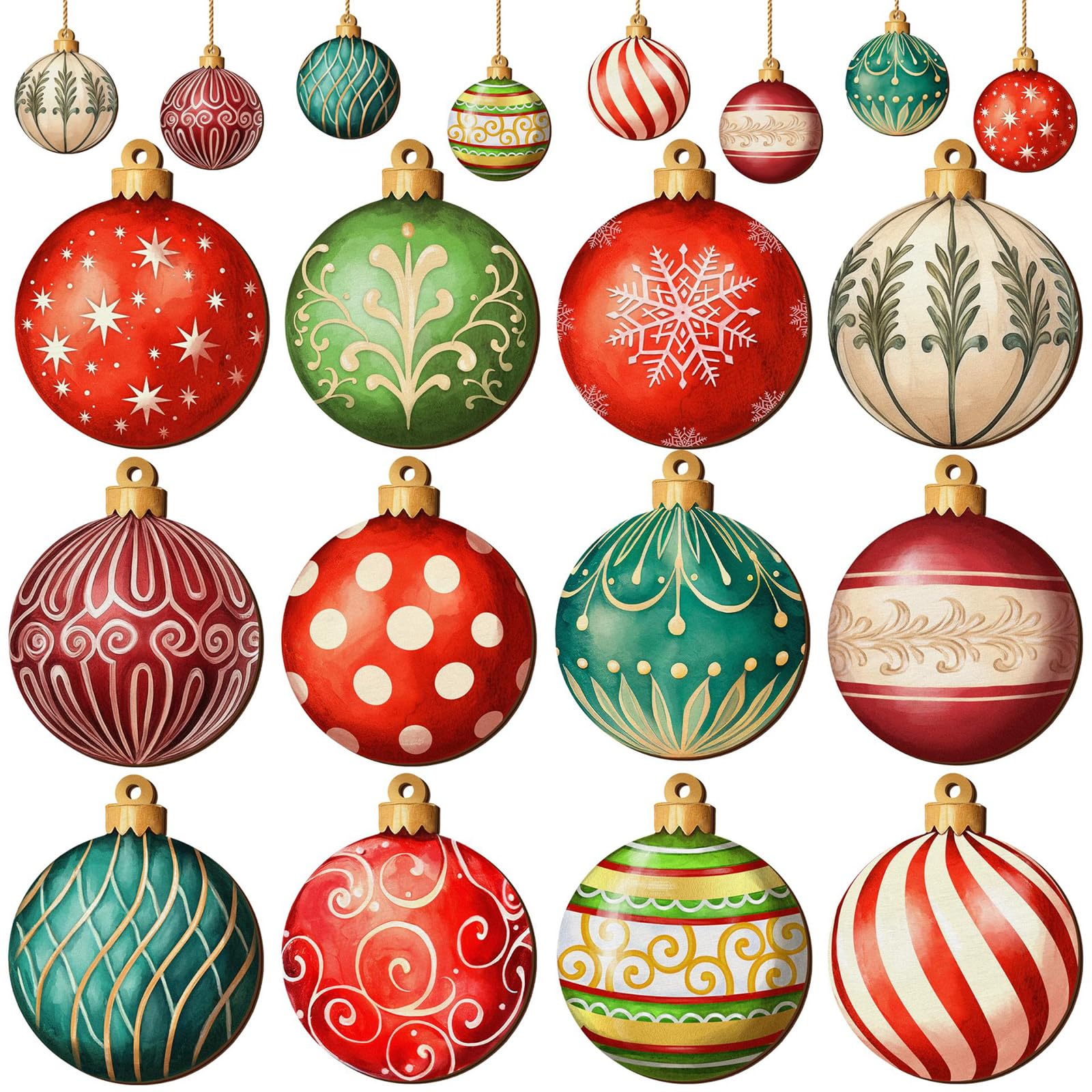 24 Piezas Adornos Arbol Navidad Bola de Madera, Set de Decoracion Arbol de Navidad con SOGA, Adornos Navidad Arbol Apto para Colgar, Christmas Tree Decorations para Niños y Adultos