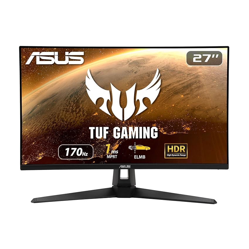 Immagine del prodotto ASUS TUF Gaming VG27AQ1A Monitor Gaming 27”, WQHD (2560x1440), 170Hz, IPS, Tempo di Risposta 1ms, G-SYNC, Extreme Low Motion Blur, Tecnologia Shadow Boost, HDR10, Regolabile, Nero