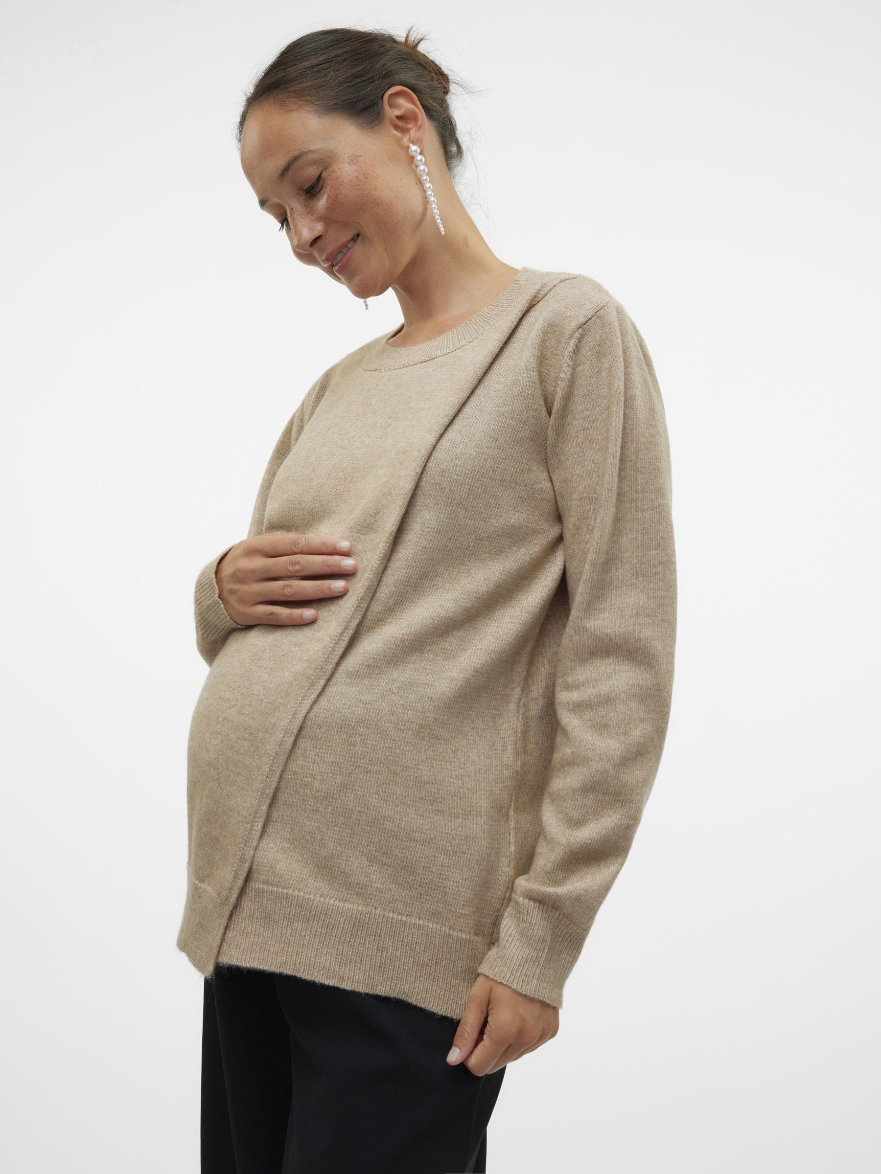 MAMALICIOUS Female Gestricktes Oberteil Umstands-Strickpullover