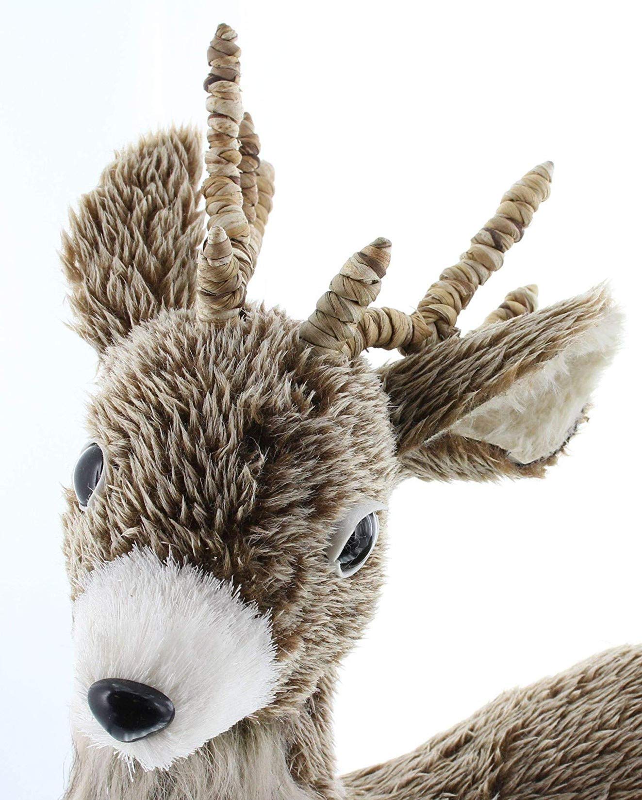 Dekoleidenschaft Figur Rentier mit Kunst-Fell, 49 cm hoch, Deko-Tier, Weihnachtsdeko stehend, große Dekofigur, Tierfigur