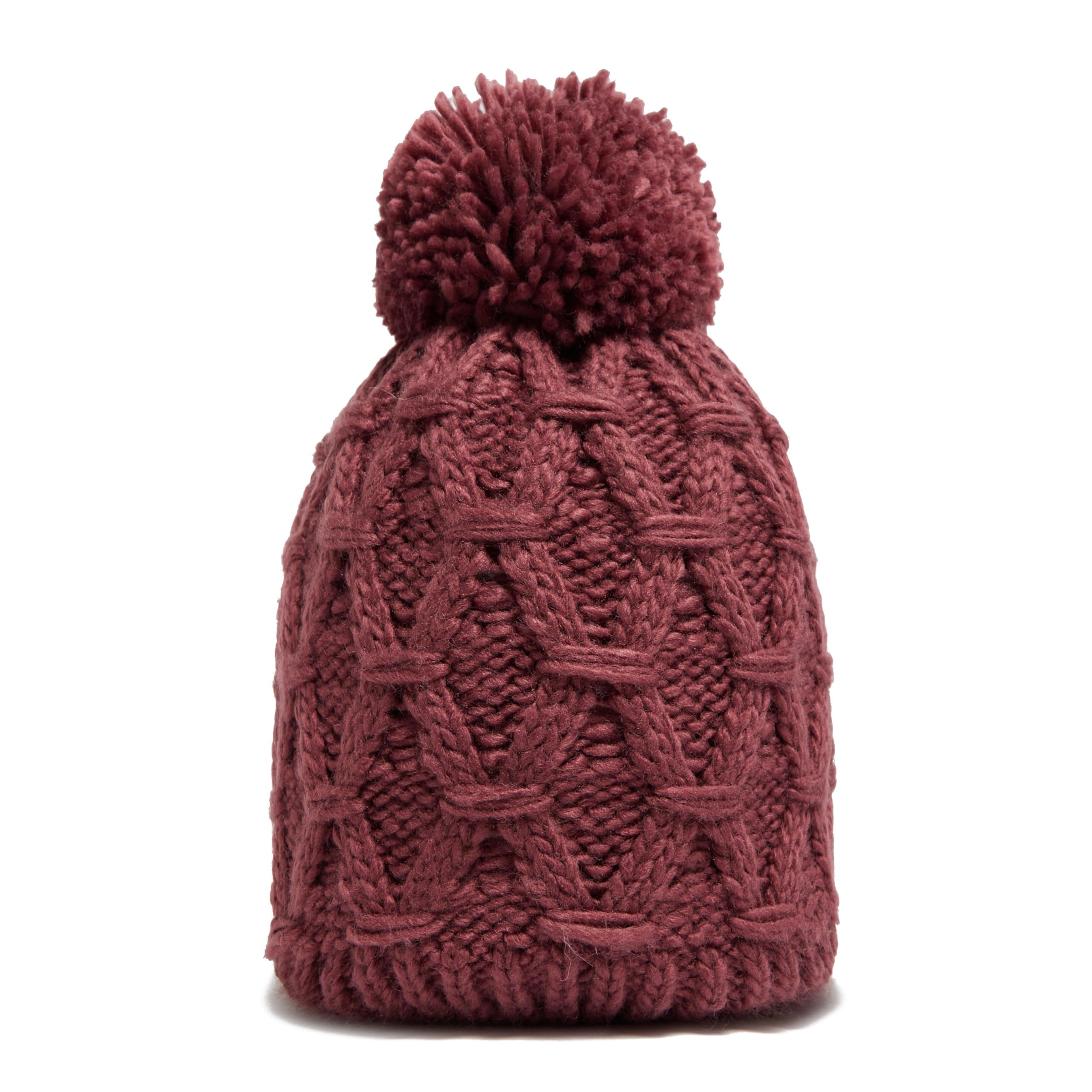 The Edge Women's Pink Sapphire Winter Bobble Hat, Sapphire, Knitted Fabric, One Size, Faux Fur Pom-Pom, Casual Style, Winter Sports (Pink)