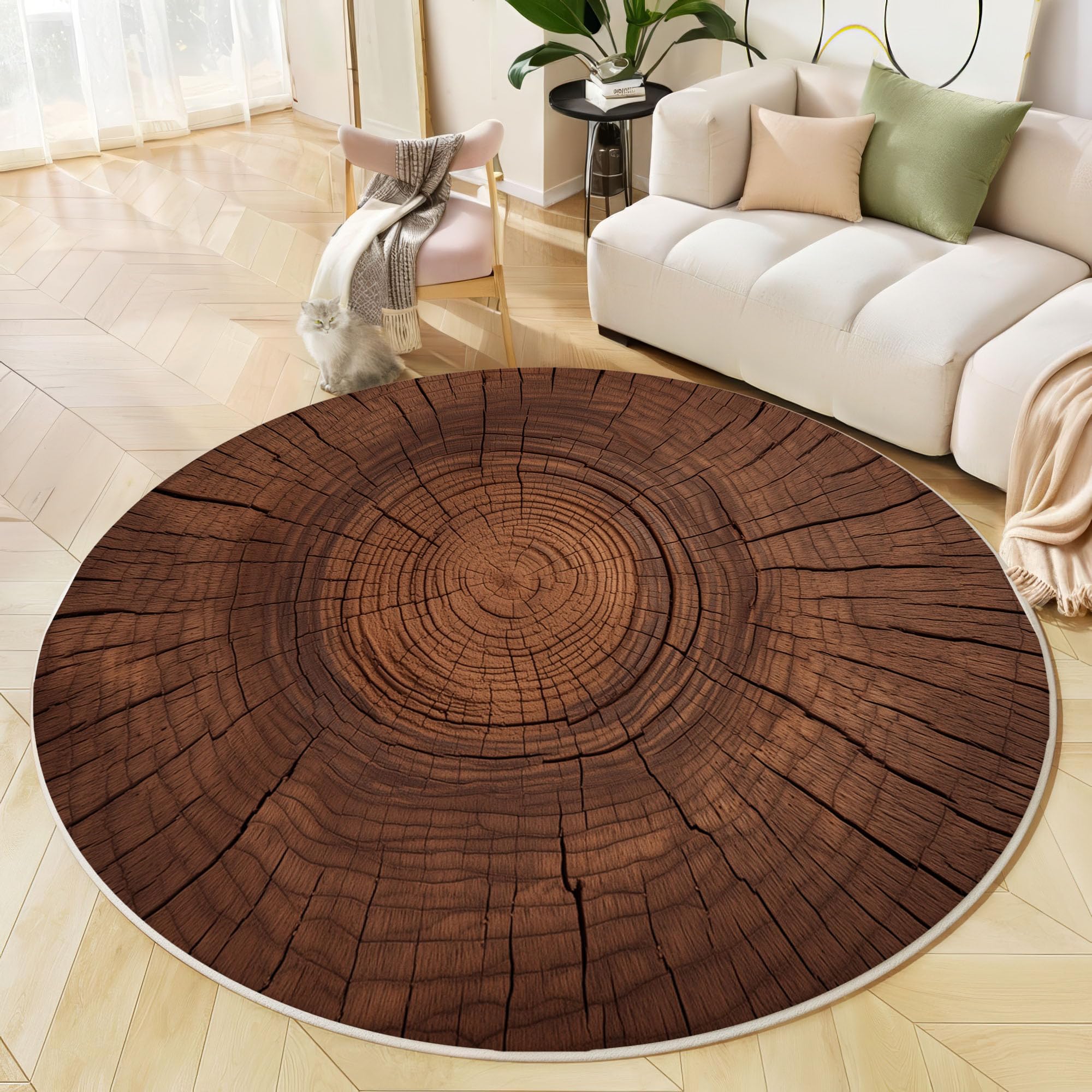 Tapis antidérapant style naturel grain de bois lavable pour cuisine