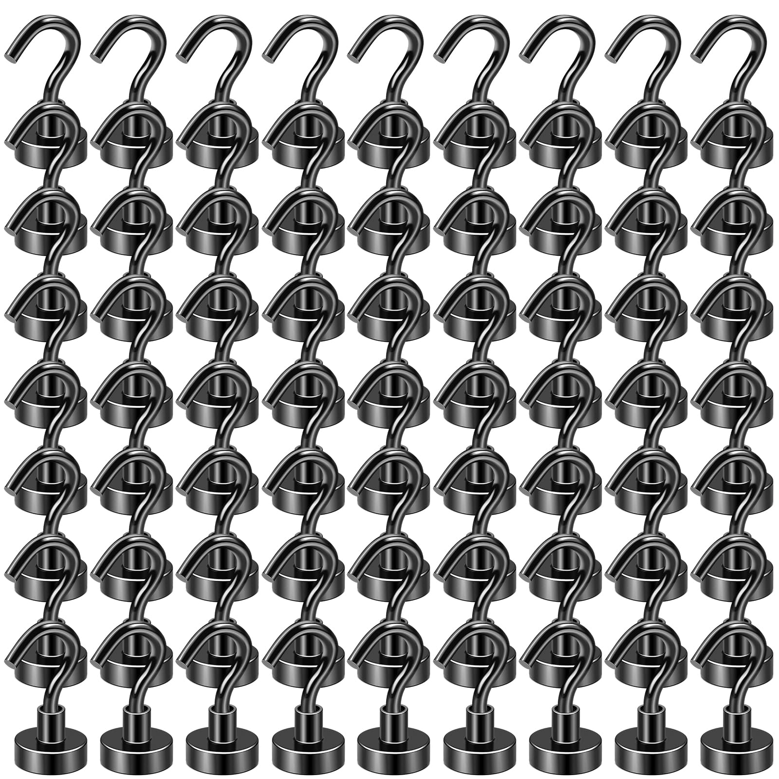 DIYMAG Magnetic Hooks 75pcs 30lbs Cruise Essentials 2026 Magnet Hook Black