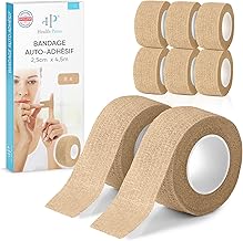 Health Press Self Adhesive Finger Dressing - 8 Rolls Beige (2.5cm x 4.5m) | Elastic Fixing Bandage | Dust, Grease and Dirt Resistant Band for Fingers