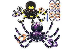 Max Fun Halloween Ring Toss Game: Spooky Creepy Inflatable Spider Toss