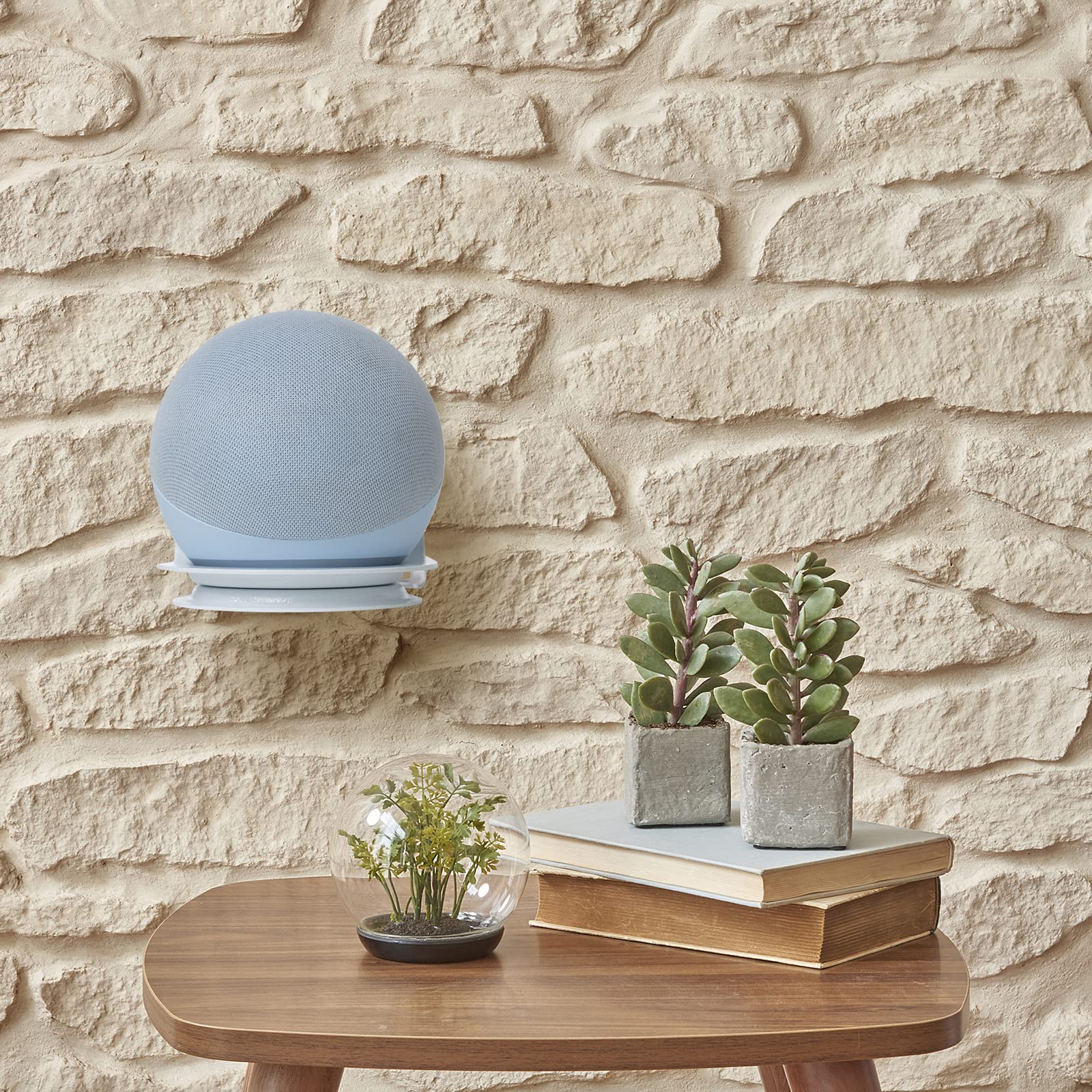 shinar Supporto Metallico a Parete per Echo Dot 4/5 e HomePod Mini con Gestione Cavi(blanc)