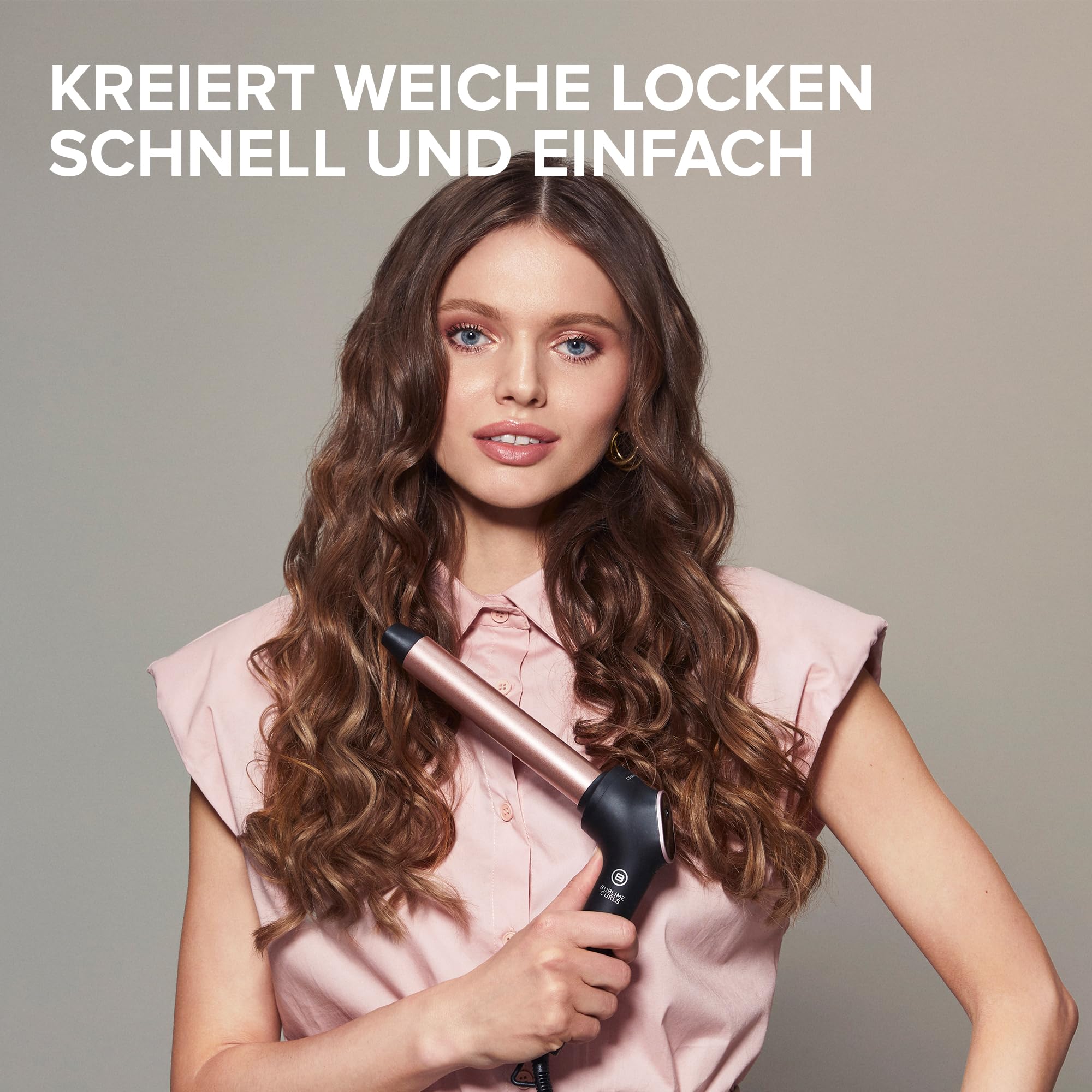 Bellissima Sublime Curls, Lockenstab, 25 mm Durchmesser, Display, 3 Temperaturen, Diamant-Keramik-Beschichtung, konstante Hitze, Anti-Brand-Spitze, Schnellaufheizung, 1,8 m Kabel