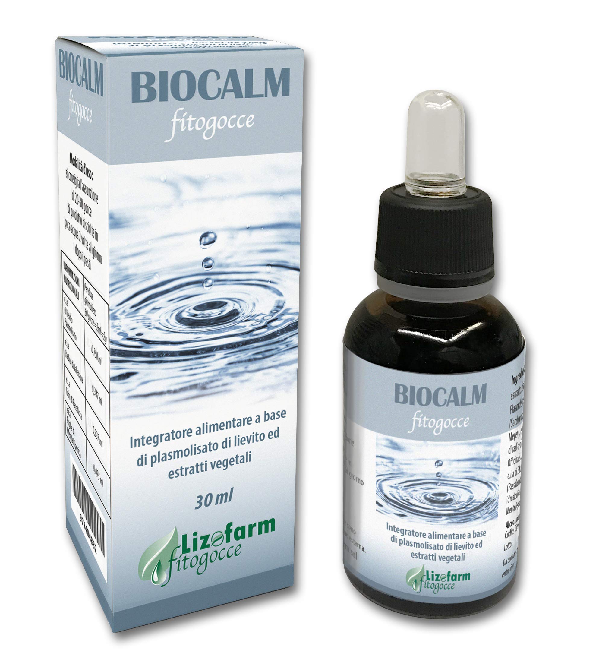 Biocalm Fitogocce | Integratore naturale per la qualità del sonno e il relax | Valeriana, Passiflora, Menta, Plasmolisato | 30 ml - Gocce Orali