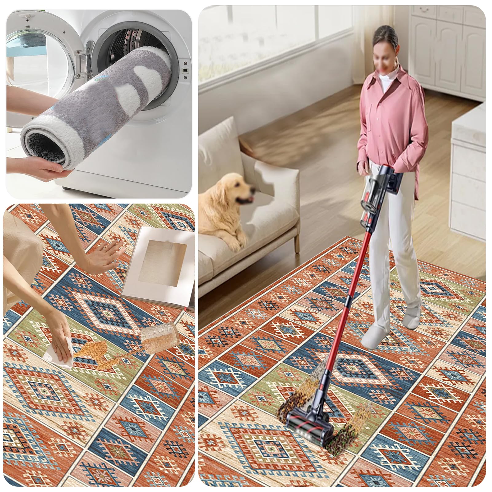 Alfombra Pasillo Larga Alfombra Cocina Lavable Antideslizante 100 x 300 cm Tapete Corredor Felpudo de Entrada, Antideslizante Lavables Corredor para Puerta Entrada Interior Absorbente Felpudo
