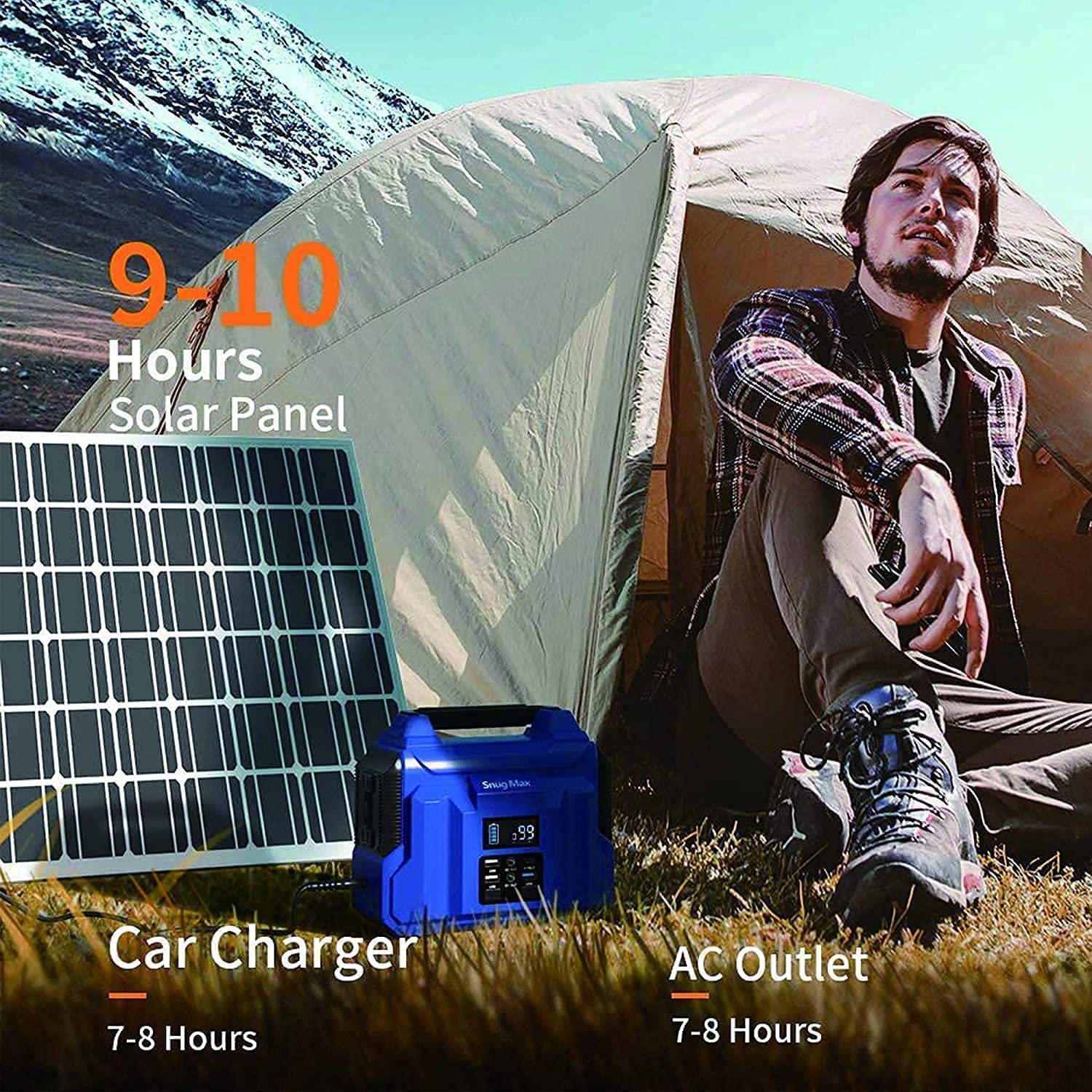 LEICKE SnugMax Générateur d'Énergie Vickers Portable 200Wh avec batterie de secours au lithium de 222Wh, prise AC 240V/200W Type-C pour CPAP intérieur, camping extérieur et voyage