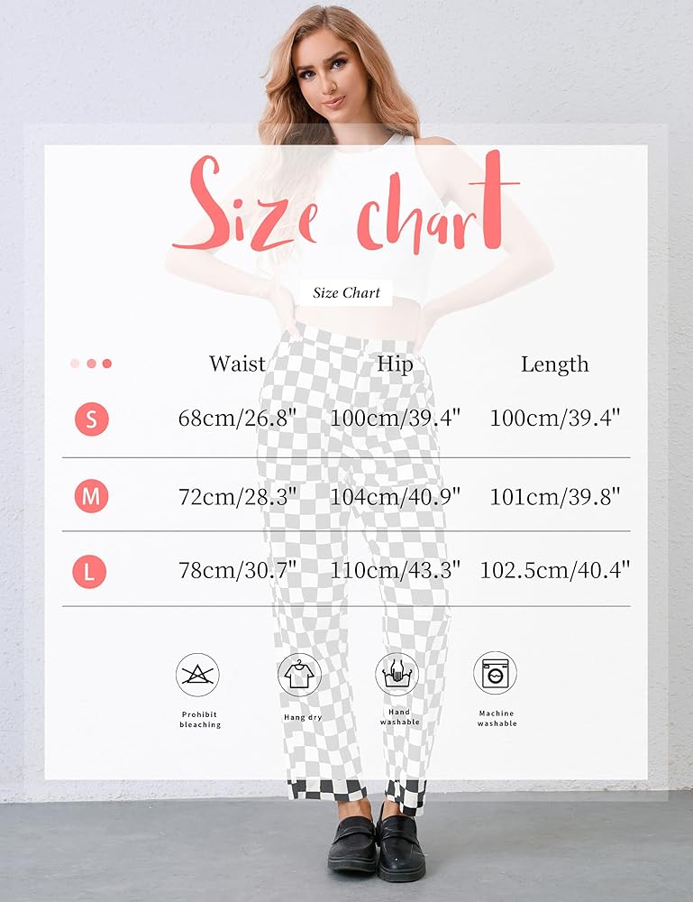 HOCANDY Womens Checkered Pants Zip Off Plaid Gingham Pants Casual HOCANDY Womens Checkered Pants Zip Off Plaid Gingham Pants Casual