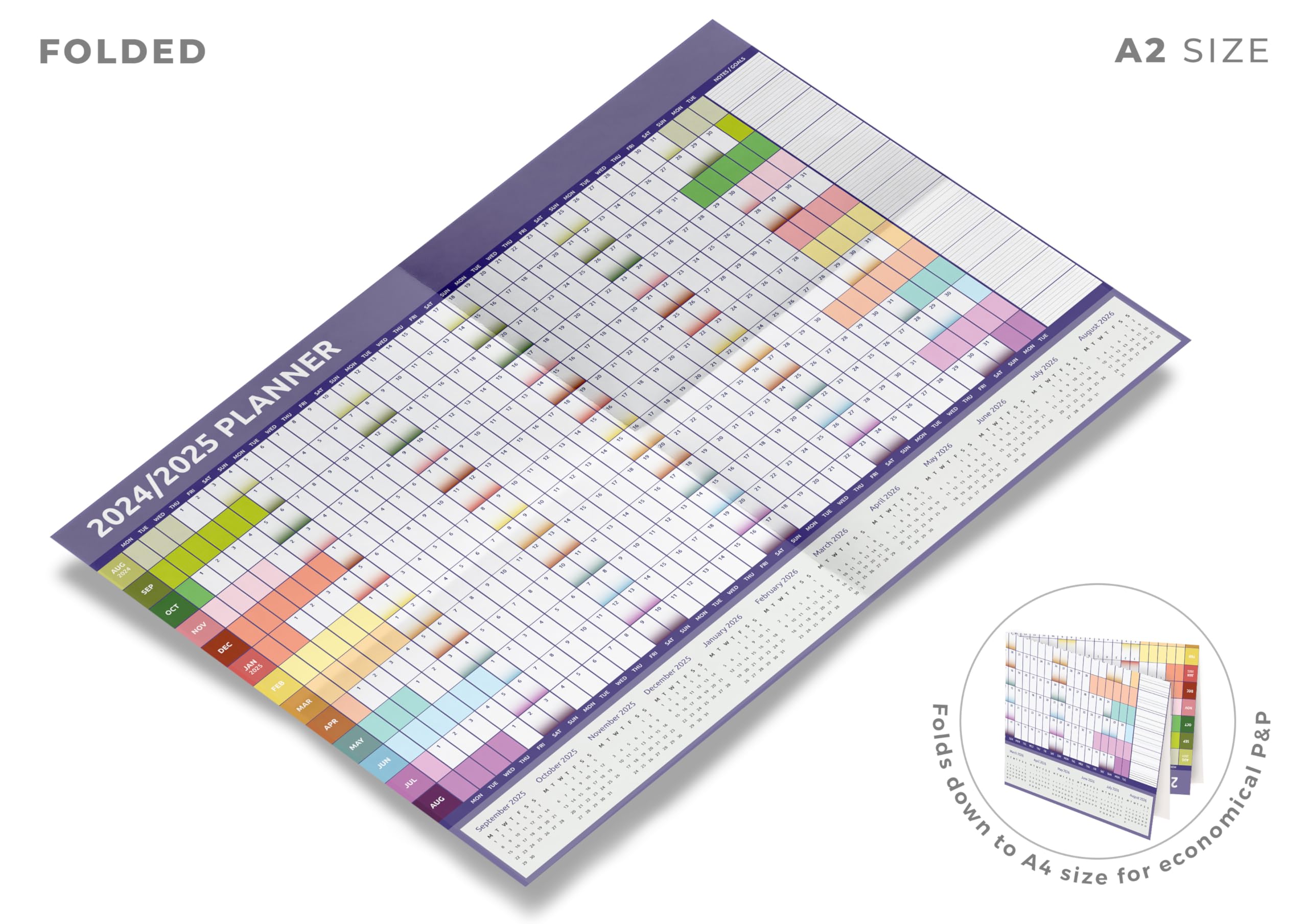 Calendrier Mural 2025 NOTIQUE - Format A2 (59x42 Cm) Avec Vacances Allemandes