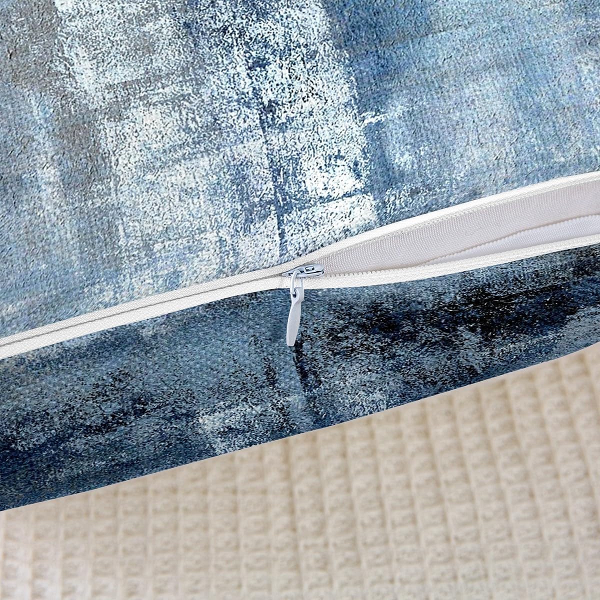 Ombre Throw Pillow Covers for Men Women,Oil Painting Pillow Covers 24x24 set of 2,Grunge Navy Blue Cushion Cases,Farmhouse Watercolor Decorative Accent Pillow Cases Fashion Home Room Decor