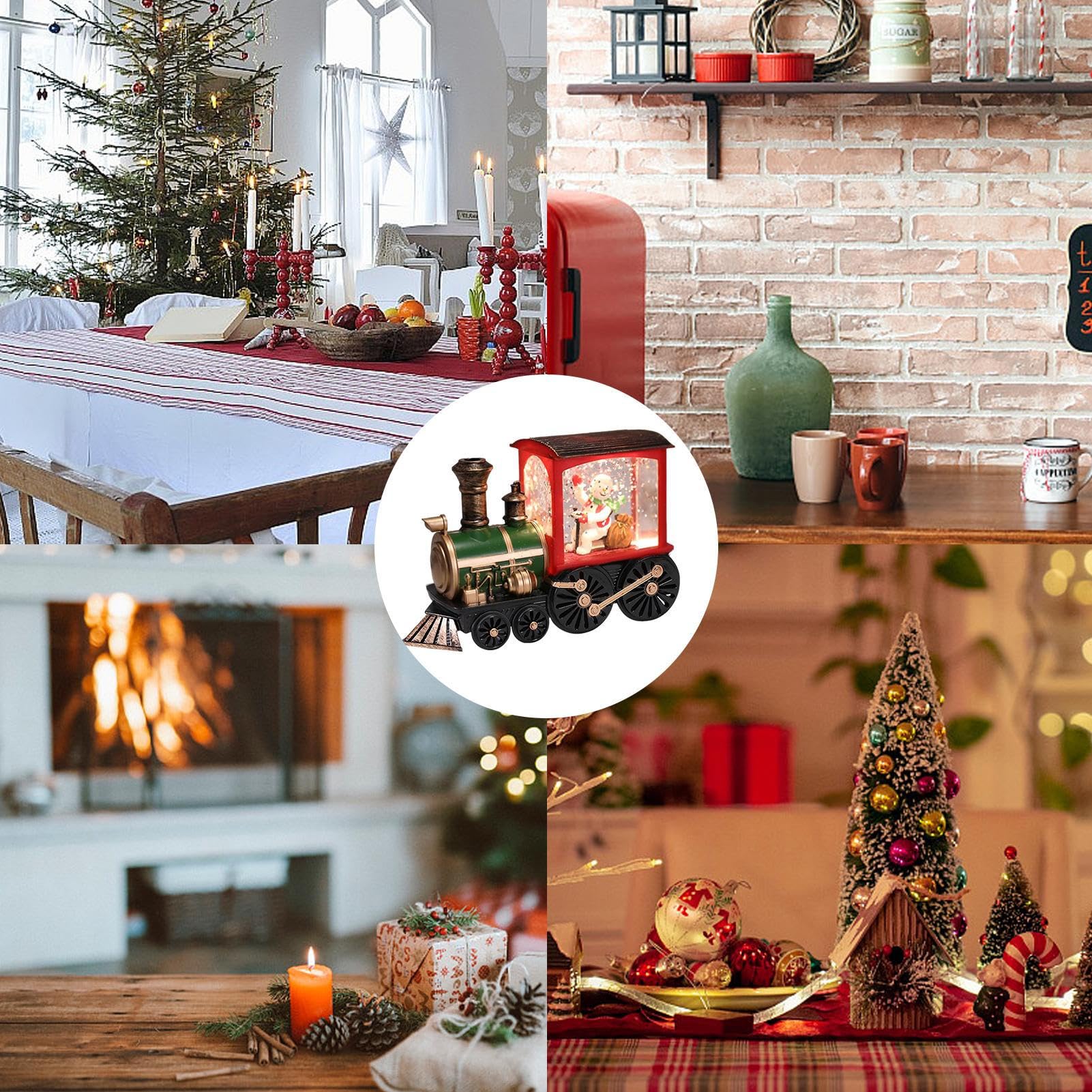 Amazon.co.jp: スノードームトレイン - LEDライト付きレトロな雪だるま