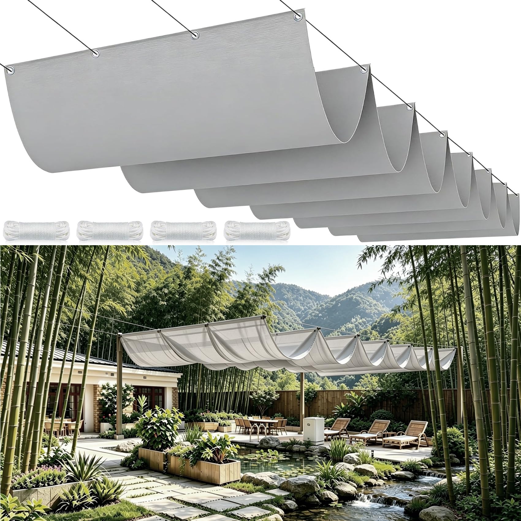 Voile d'ombrage rectangulaire anti-UV 98% résistant aux déchirures
