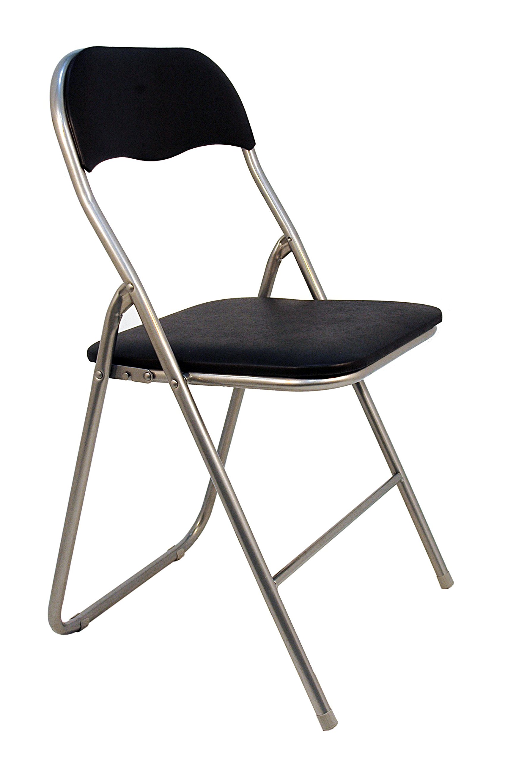 La Silla Española - Pack 6 Sillas plegables de aluminio con asiento y respaldo acolchados en PVC, modelo Sevilla, Color negro, 78x43,5x46 cm