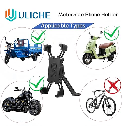 Miniatura 7 de Soporte para teléfono para espejo retrovisor de motocicleta, soporte universal de teléfono para motocicleta, scooter, ciclomotor, espejo retrovisor,