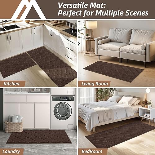 Miniatura 6 de COSY HOMEER Alfombras suaves de cocina 2 piezas para el frente del fregadero súper absorbentes, tapetes y tapetes de cocina de 20 x 30 pulgadas20 x