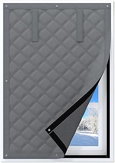 Thermal Window Cover for Winter,38" X 62" for Window Insulation for Winter, Oxford Cloth Cotton Layer Thermal Window Cover to Keep Heat, Window Insulation Kit Fits Up to 3 x 5 Ft Window