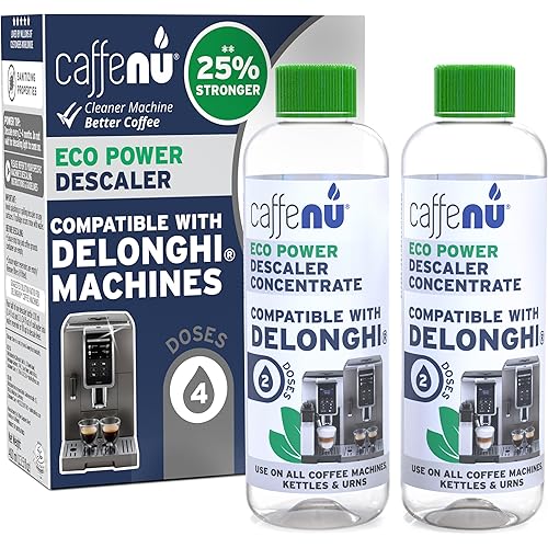 Caffenu | Descaler Liquid Delonghi 400 ml | Part of the Delonghi descaler set | Part of your barista accessories set | 2 applications