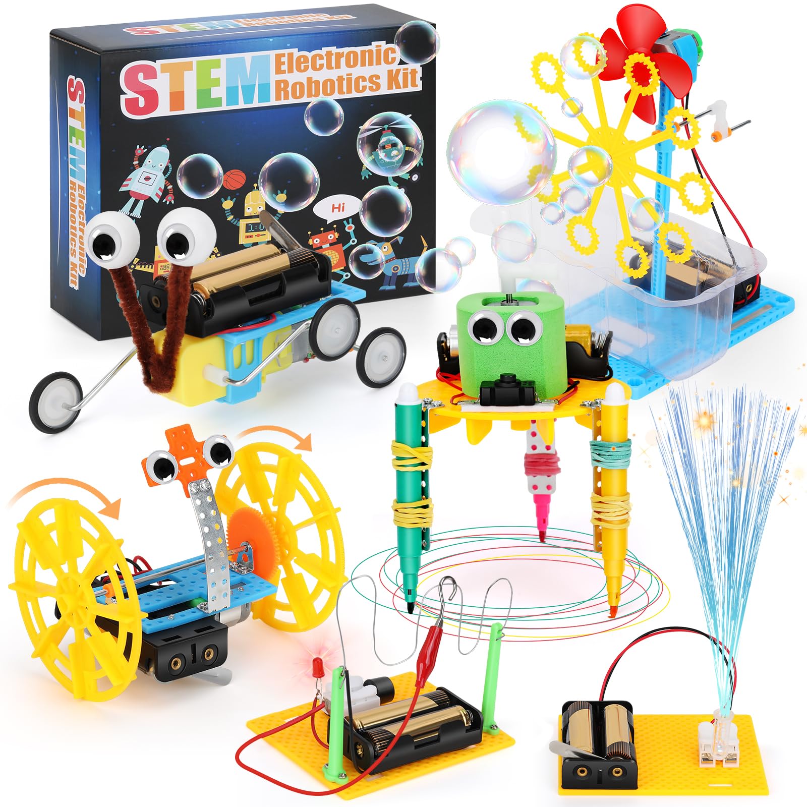 Eocean Science Kit for Kids 8-12, DIY Toys for Boys 7–8 Years Old, 6 in 1 Robotics Kit STEM Toys for Kids Ages 6 7 8 9 10 11 12, Science Experiment Learning & Education Toy Gift