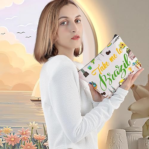 Miniatura 5 de LEVLO Brasil Cultura Viaje Cosméticos Bolsa Brasil Copa Mundial Recuerdo Regalo Llévame a Brasil Cremallera Bolsa Bolsa Para Viajero, Llévame a