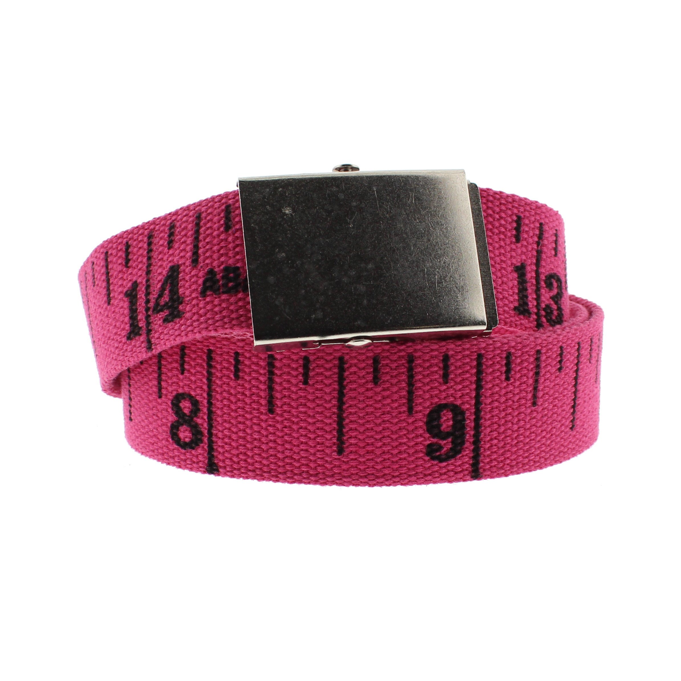Zac's Alter Ego Adjustable Measuring Tape Canvas Webbing Belt with Slider Buckle
