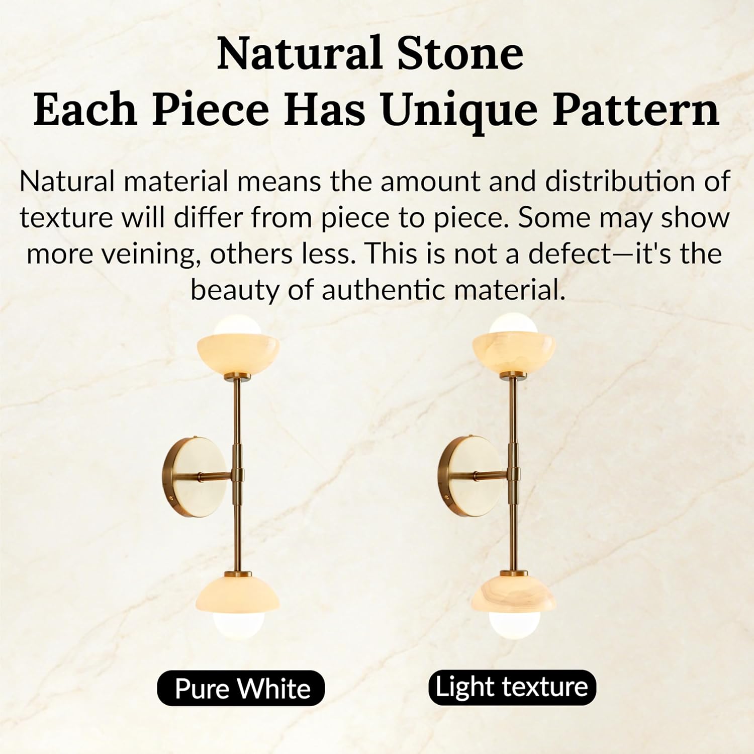 Mid Century Modern 2-Light Alabaster Sconce, Industrial Bathroom Vanity Wall Light with Opal Globe Glass Lampshade, Brass Finished Vanity Light for Hallway, Living Room, Bedroom