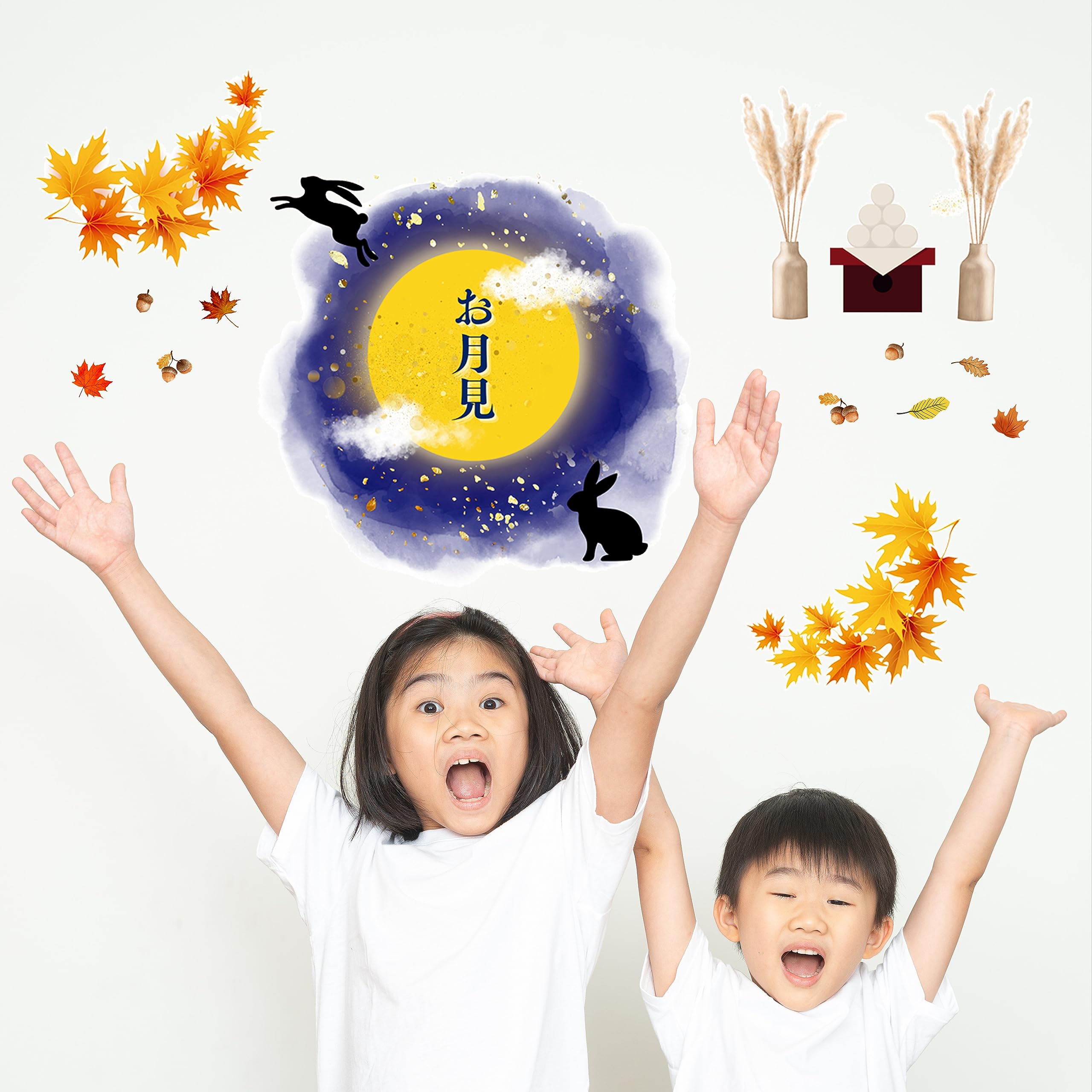 Amazon.co.jp: スクウェアショップ ウォールステッカー お月見