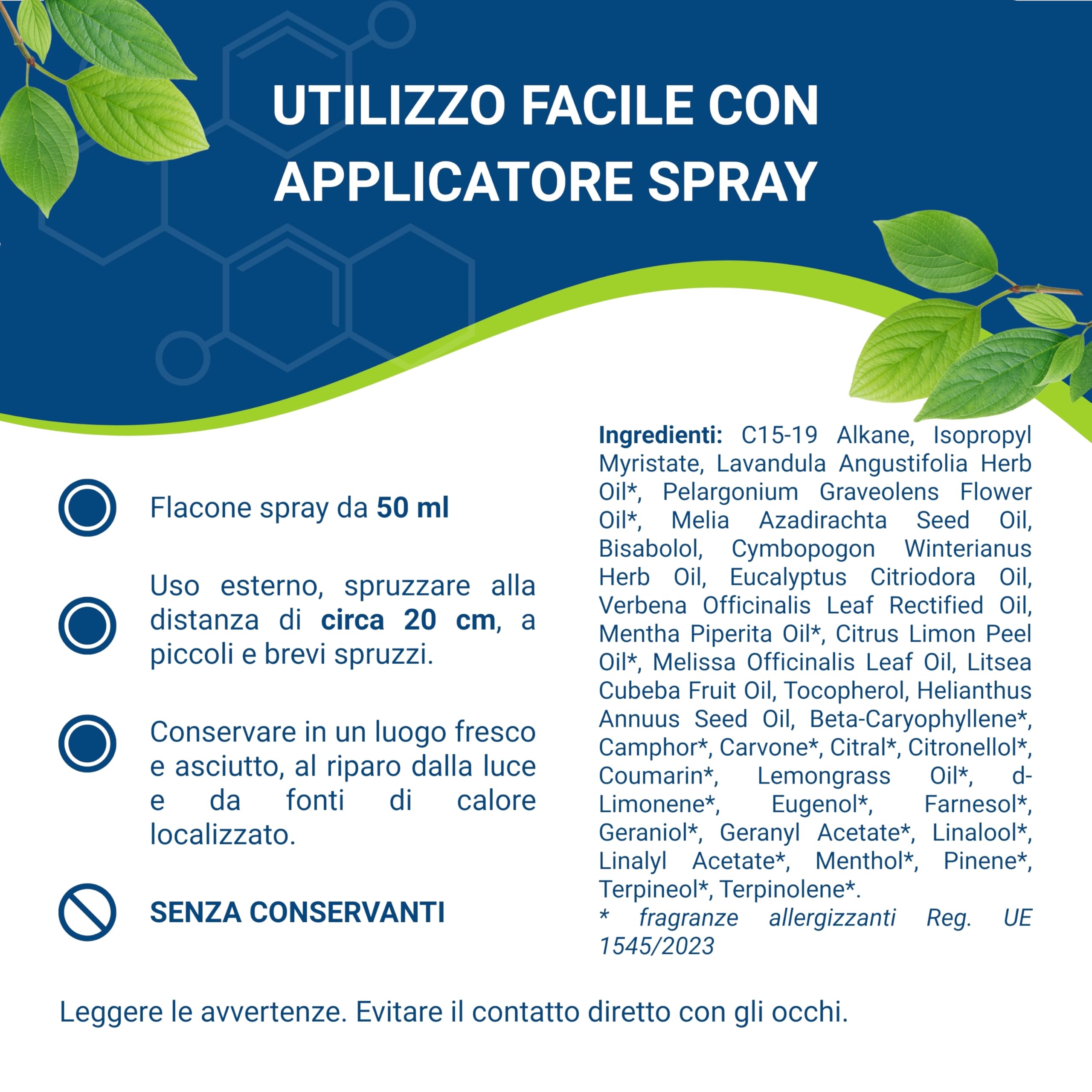 GUNA Aroma di Guna 50 ml - Spray con Oli Essenziali ad Azione Lenitiva con Fragranze Sgradite agli Insetti
