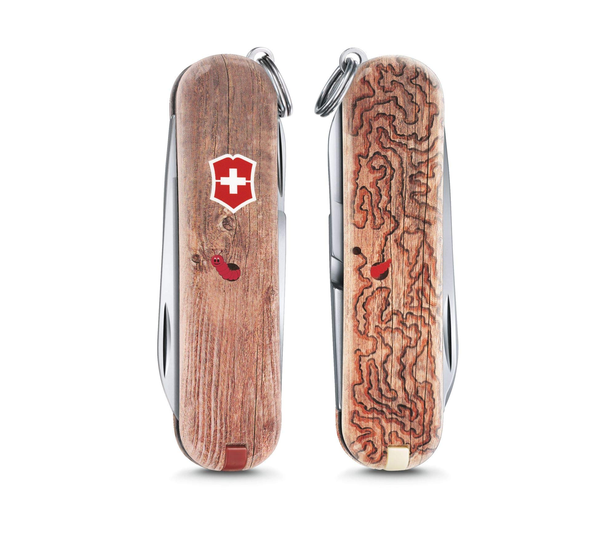 Victorinox Adultes Classic, 58 mm, Woodworm Couteau de Poche, Non renseigné, One Size