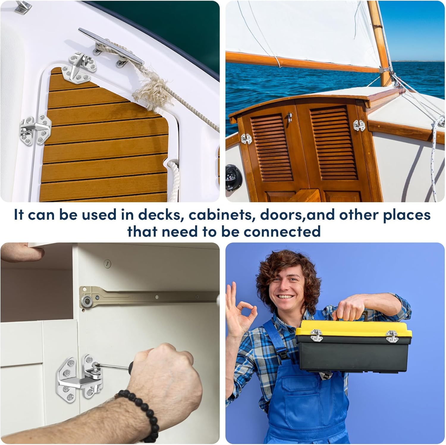 316 Stainless Steel Boat Hatch Hinges,2.75'' x 2.6''/3.62'' x 2.87'' Polished Marine Hinge,Marine Boat Hatch Heavy Duty Hinges with Screws,for Boats,Yachts,Doors,Deck,Windows,Cabinets(2/4 Pack)