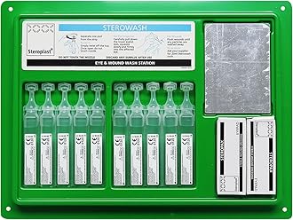 Sterowash Wall Mount Emergency Eye Wash Pod Bandage Cleansing Station - Triple Station Pack