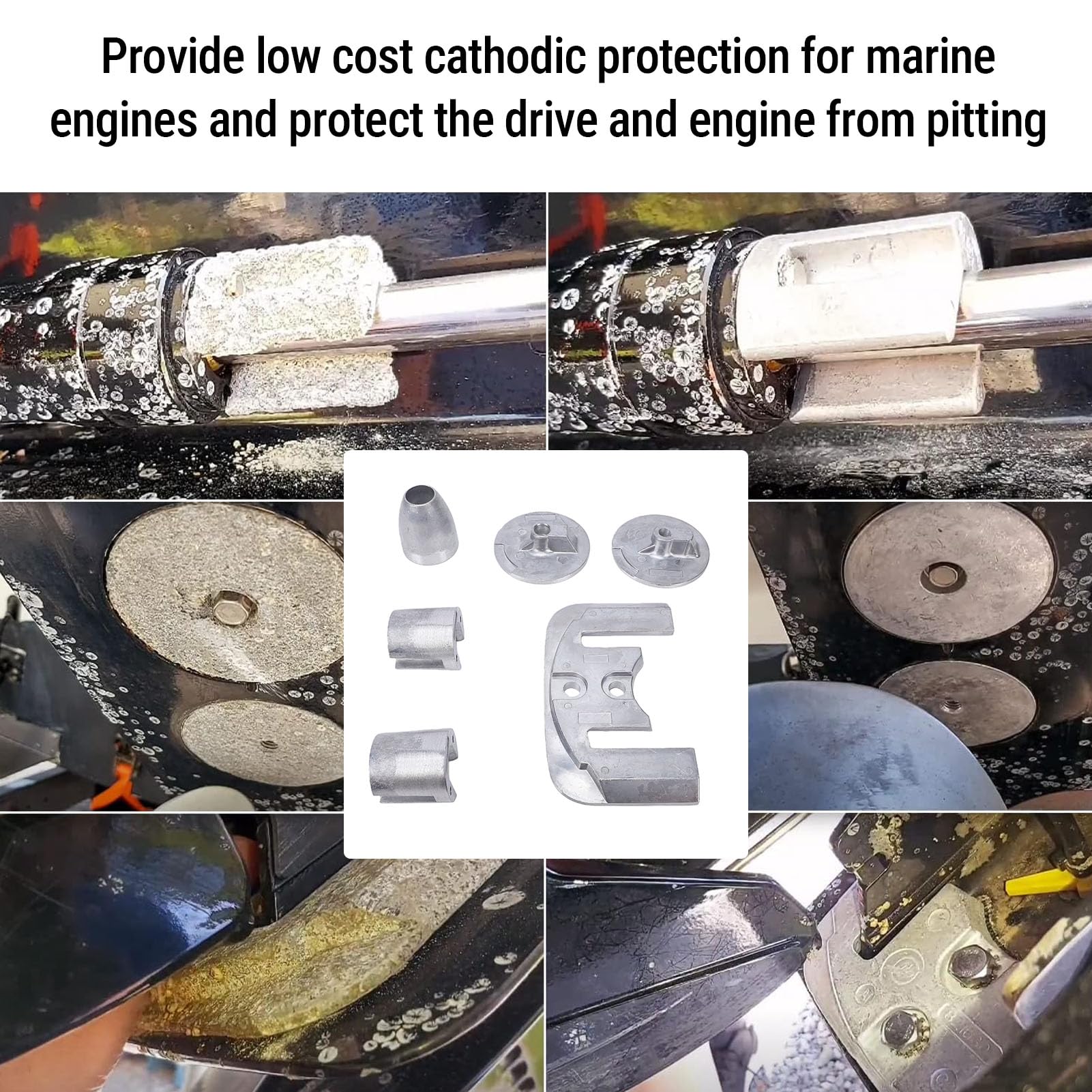 Kit de ánodo de Aluminio, Reemplazo para Unidades Mercruiser Bravo 3 III Dentrofuerabordas 2004 y Posteriores, Kit de ánodo para Barcos Marinos para Protección de Agua Dulce y Agua de Mar