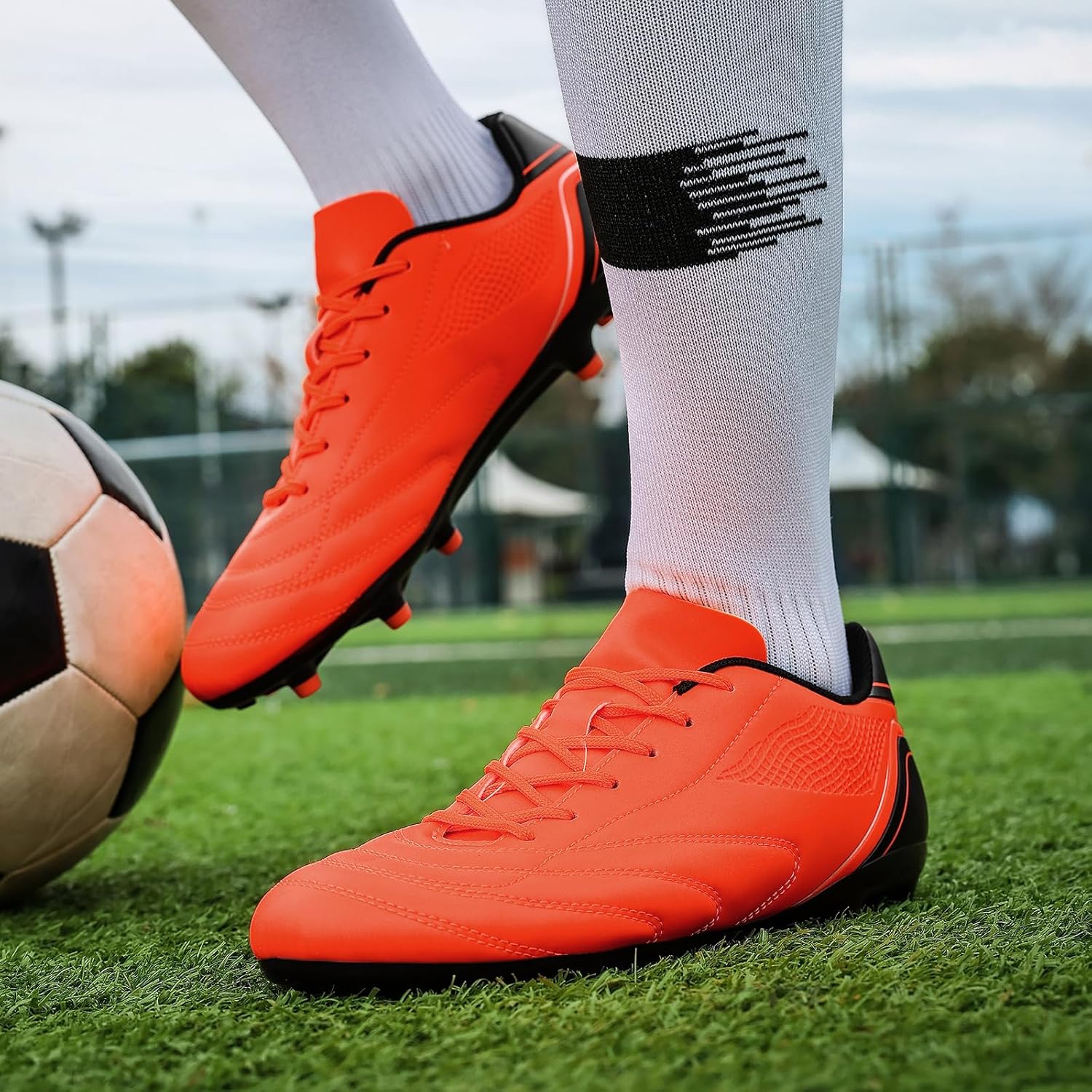 HaloTeam Soccer Shoes Mens Cleats Outdoor Professional Training Turf Football Boots Breathable Athletic Sneaker for AG/FG 6.5 US-11 US - Image 3