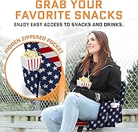 Vista 4 de Asientos de estadio con calefacción para gradas con respaldo – Batería USB incluida – 3 niveles de calor mejorados – Silla plegable – 4 bolsillos