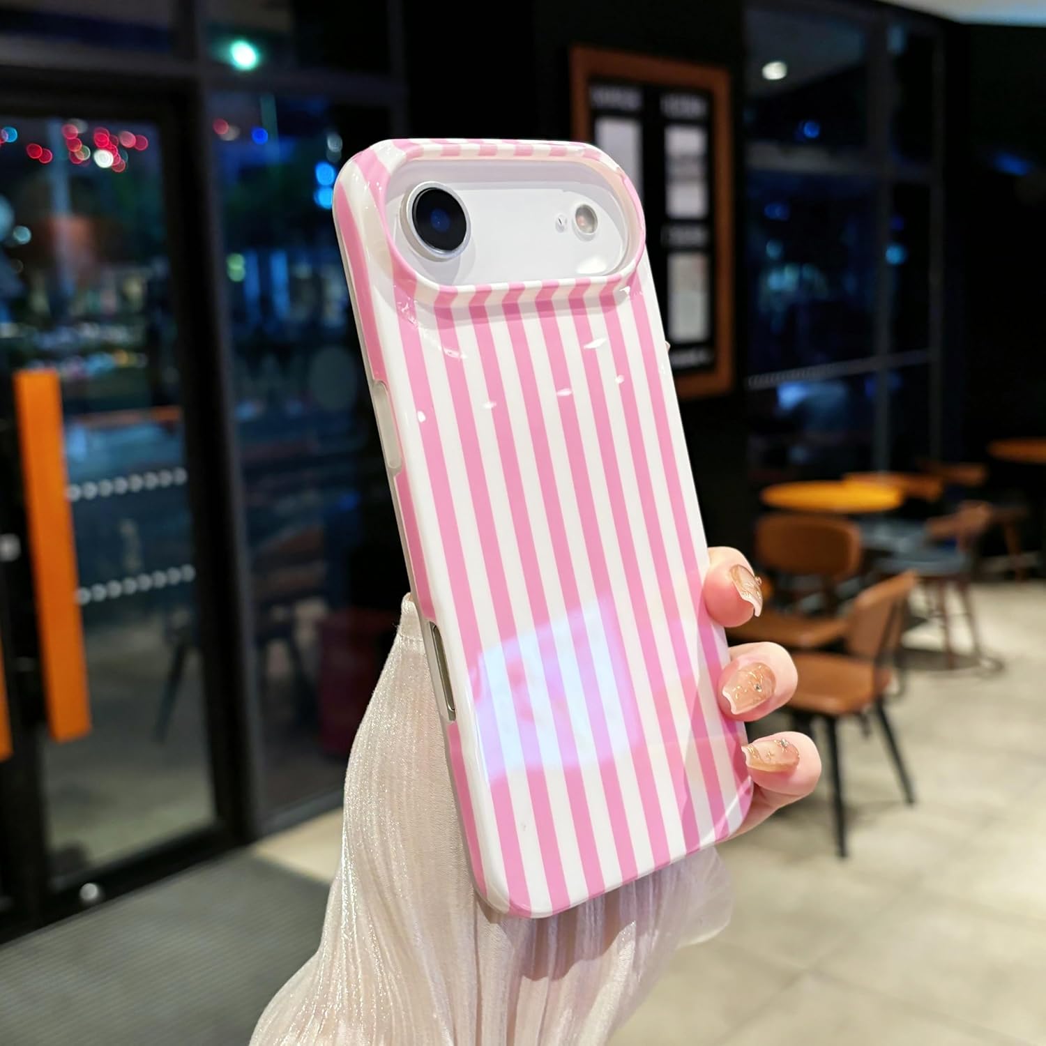 for iPhone 15 Pro Max Case Striped Phone Cute Women Girly Aesthetic Trendy Fashion Soft TPU Slim Shockproof Cover Pink image 2