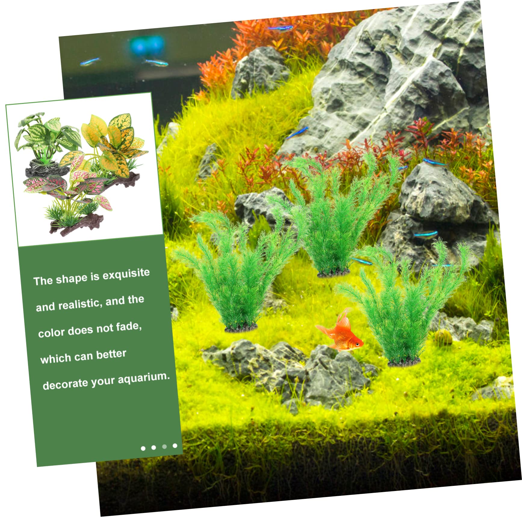 MAGICLULU 3 Set Piante Acquatiche Artificiali Per Decorazione Piante Fake Realistiche Per Facili Da Installare E Leggere Per Paesaggio Tuo 3 Pezzi * 3