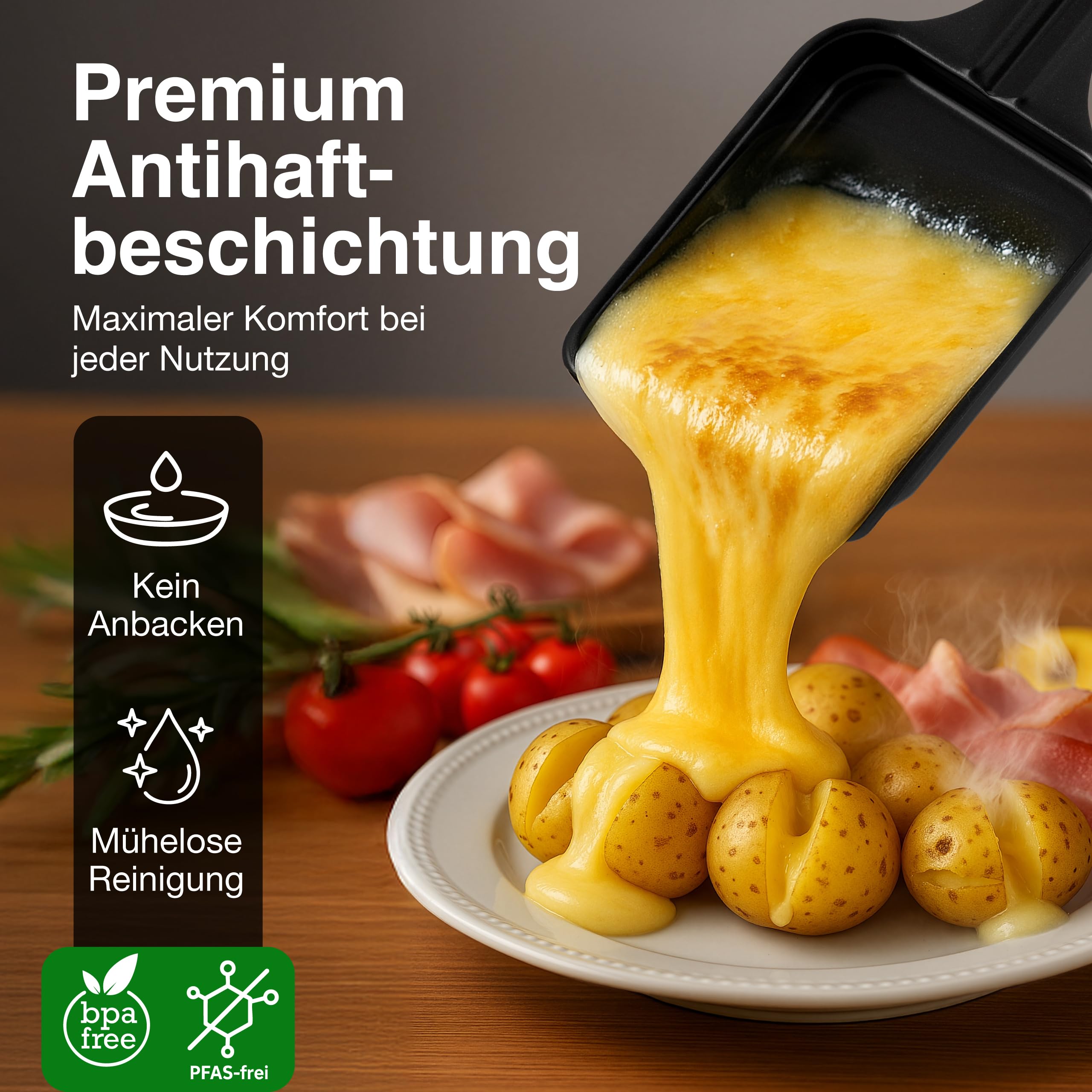 Solis 5in1 Tischgrill mit 1400 W, Elektrischer Grill für 8 Personen, Indoor Grill mit Raclette- und Mini-Wok-Pfännchen, Elektrogrill für Balkon, Garten und Küche, Edelstahl, inkl. Transporttasche
