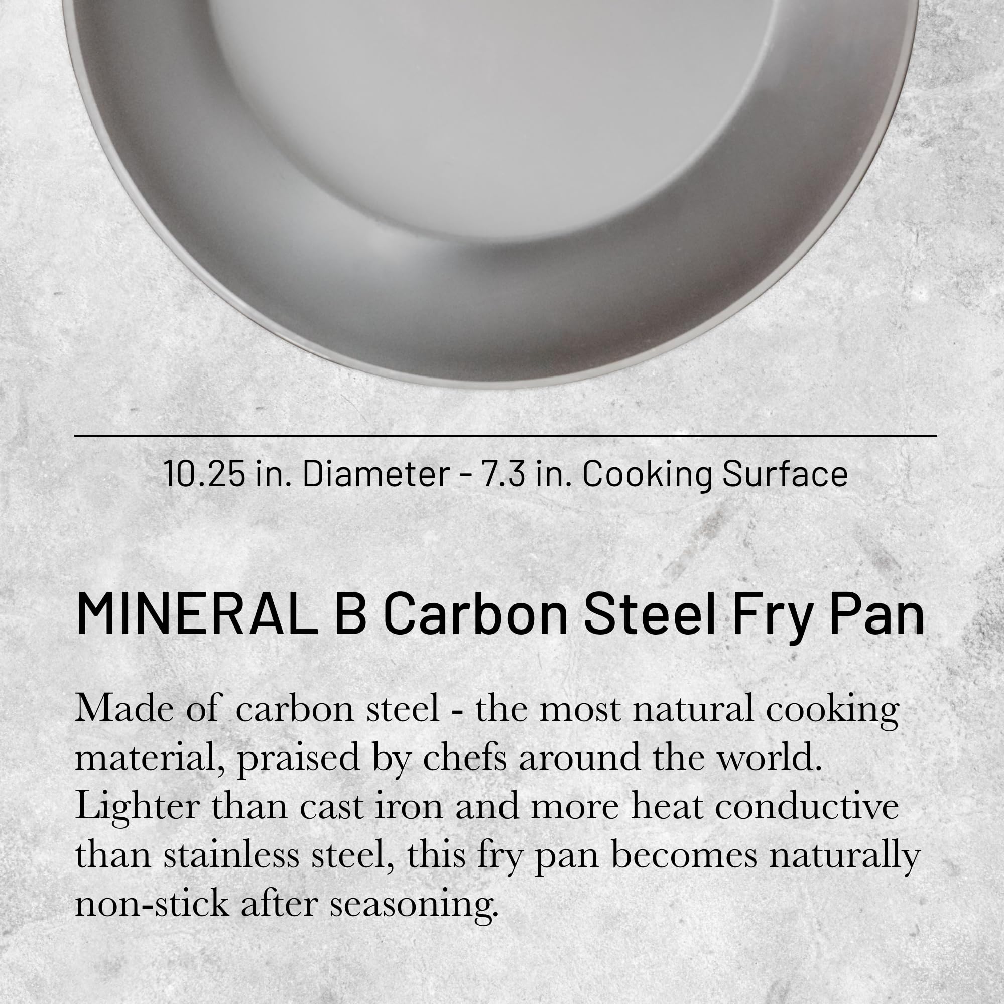de Buyer - MINERAL B Pfanne aus Stahl - 26 cm - 5610.26, Silber
