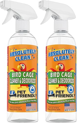 Absolutely Clean Amazing Bird - Limpiador y desodorante para jaulas, solo rocíalimpia, elimina de forma segura y fácil la suciedad de las aves