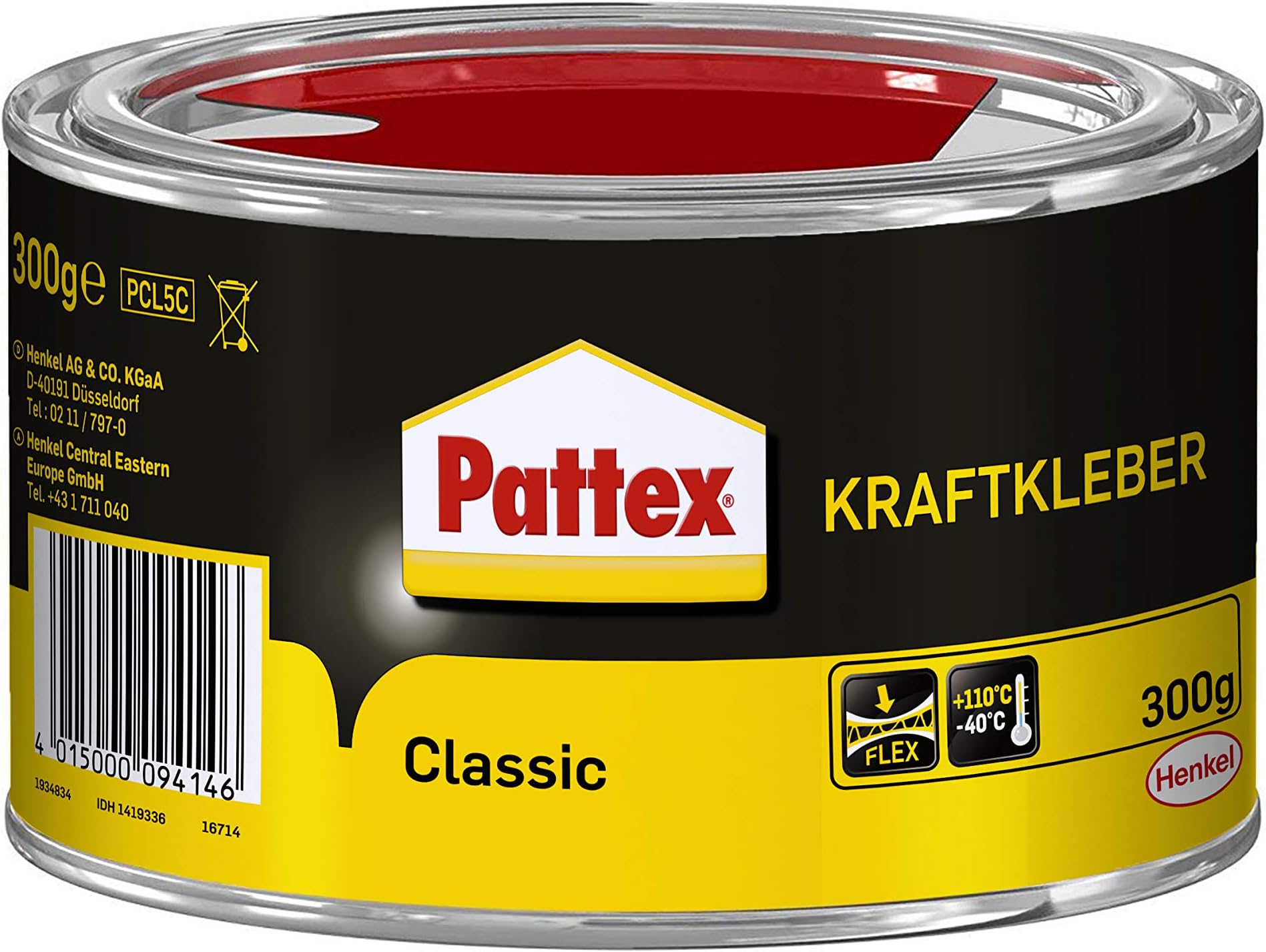 Pattex Kraftkleber Classic, extrem starker Kleber für höchste Festigkeit, Alleskleber für den