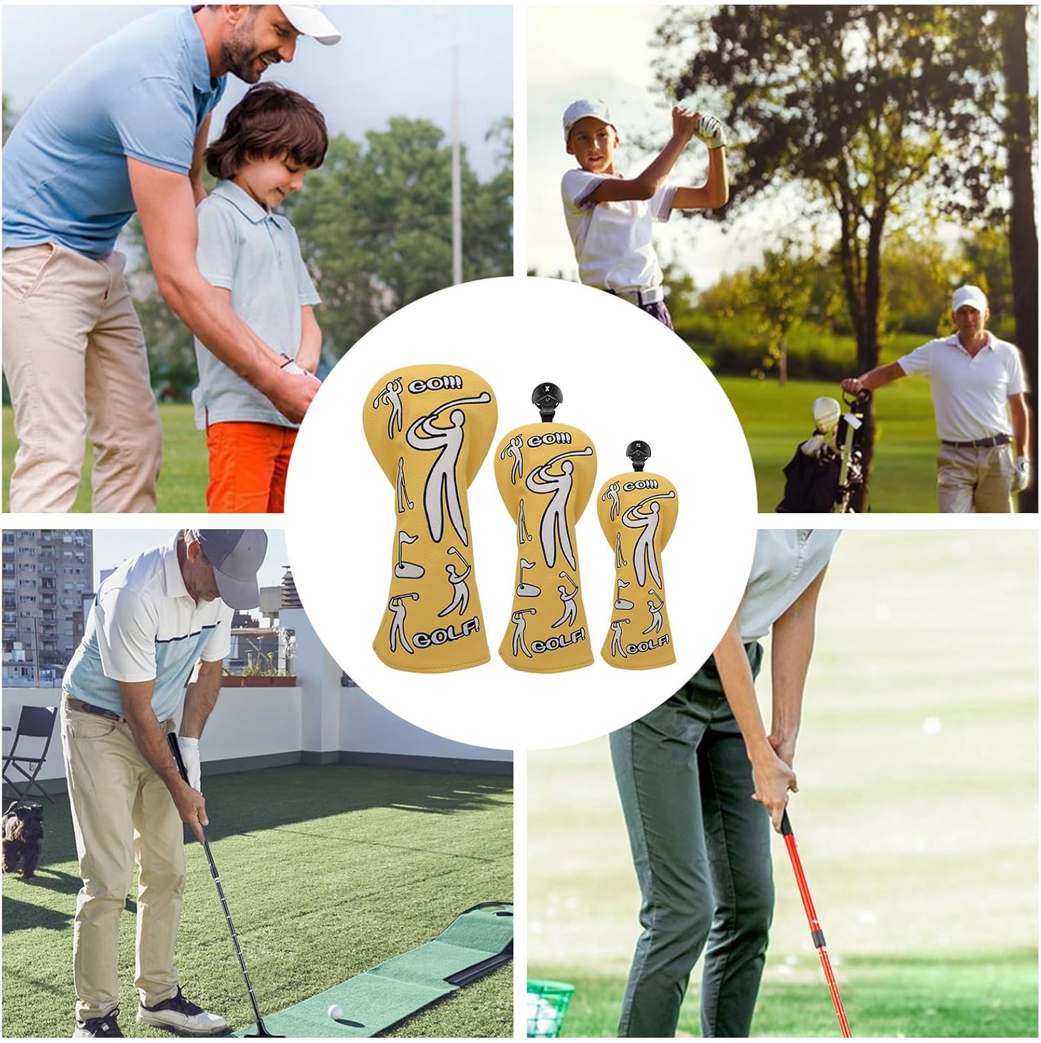 Golf Club Covers for Men - Putter Wrap - Funny Golf Head Covers - for Men Women Beginner Indoor Outdoor Lawn