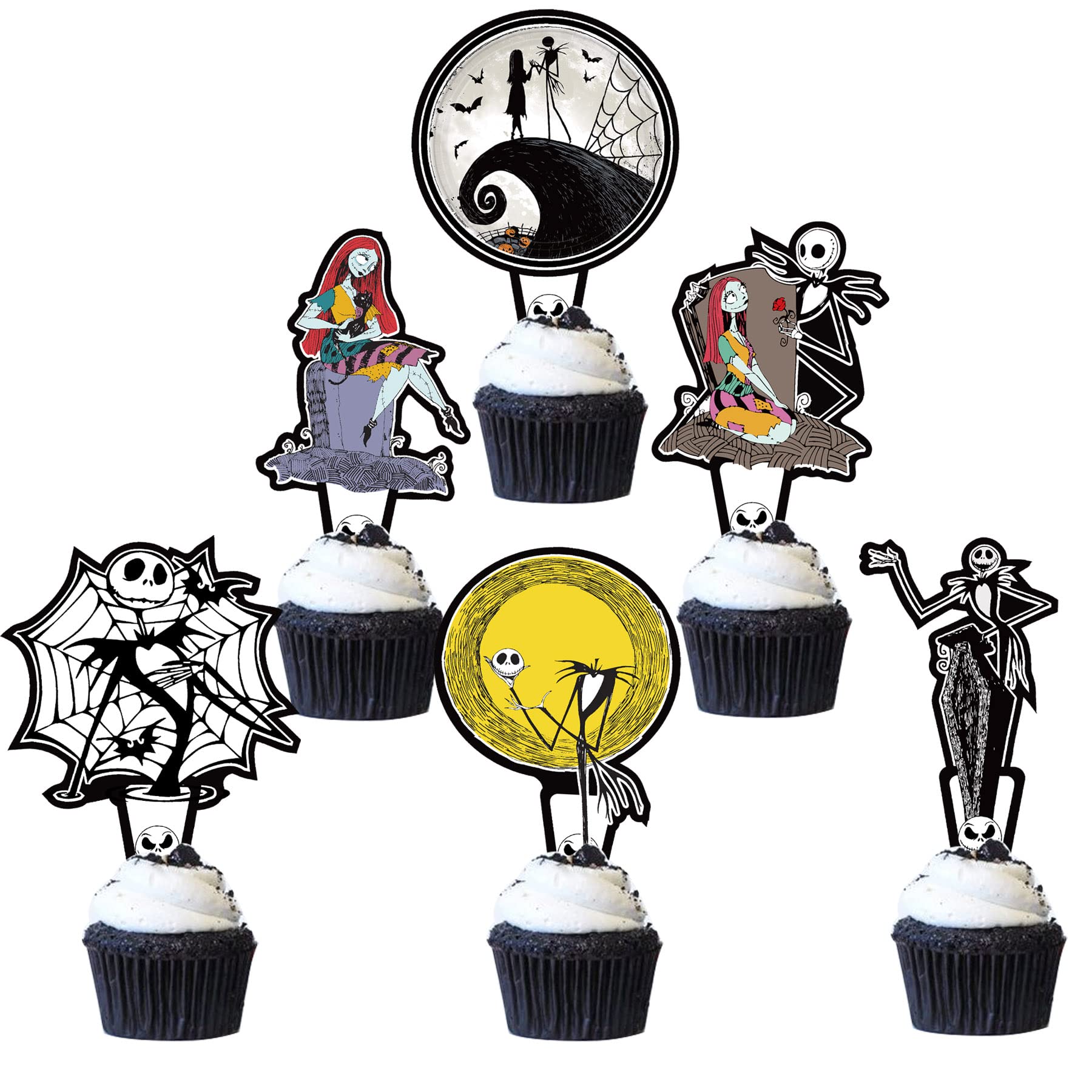 Buy JUYRLE 24 Pack Nightmare Before Christmas Cupcake Toppers Sally