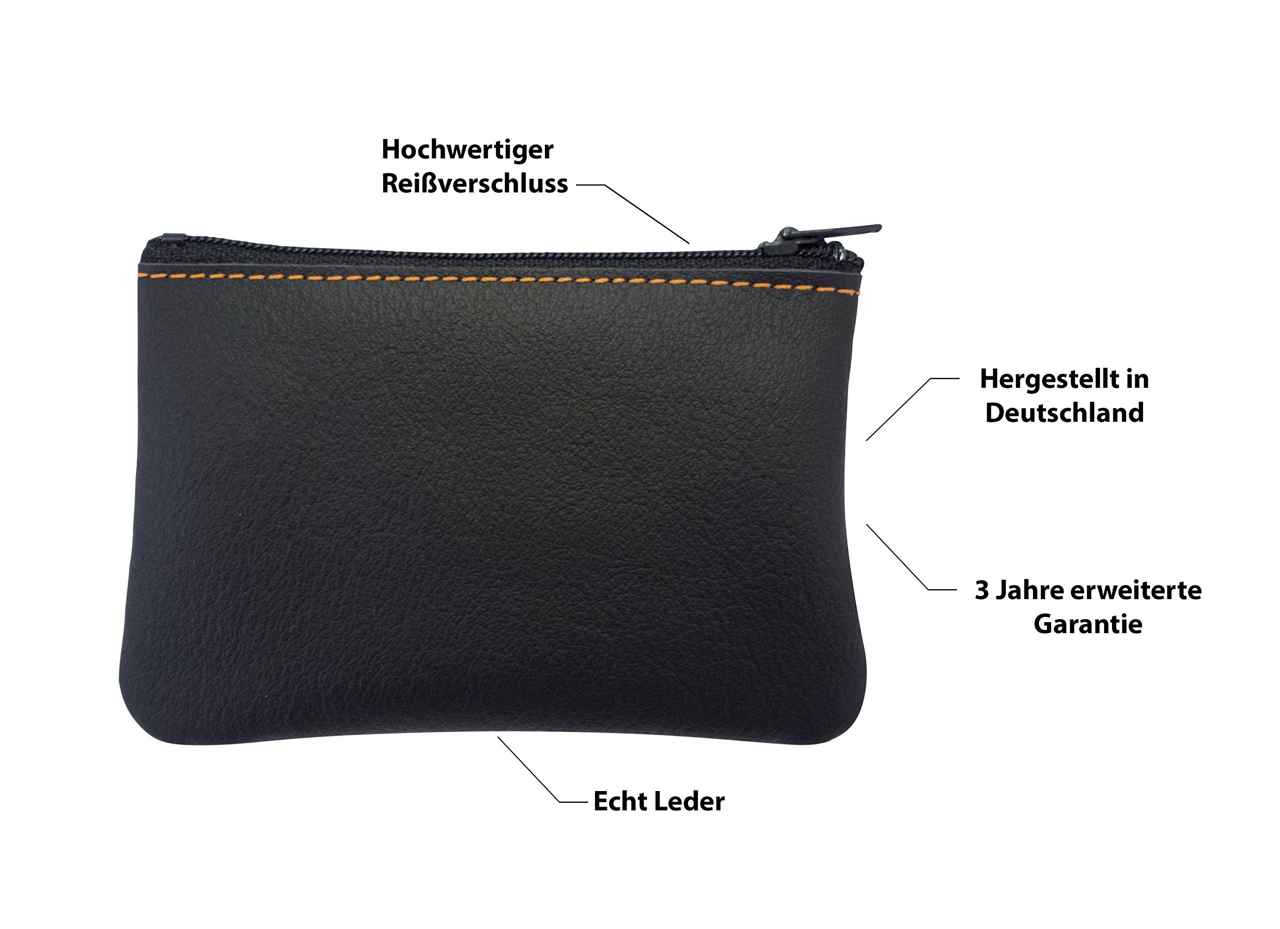 Lederprinz® | Etui na klucze z prawdziwej skóry 3 lata rozszerzonej | Skóra Nappa | Wykonanie ręczne, czarny, 105x70x10mm