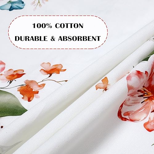 Miniatura 3 de Toallas de cocina de flores de acuarela, juego de toallas de cocina 100% algodón de 20 x 27.5 pulgadas, multiusos, de secado rápido, paños de