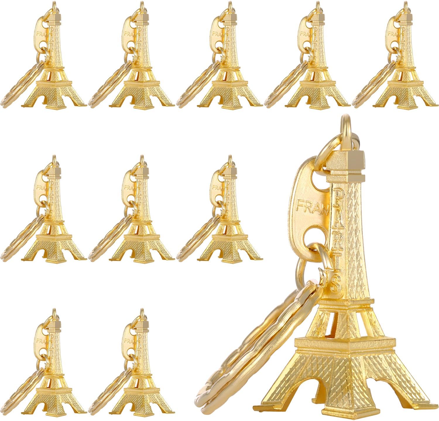 Outus 15 Pieces Eiffel Tower Keyring Retro Adornment French Souvenirs Keychains (Gold) : Clothing, Shoes & Jewelry