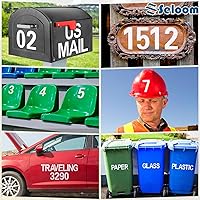 Vista 5 de Seloom 148 calcomanías reflectantes de números de buzón de 4 pulgadas para exteriores, números blancos y letras, números de dirección para buzón