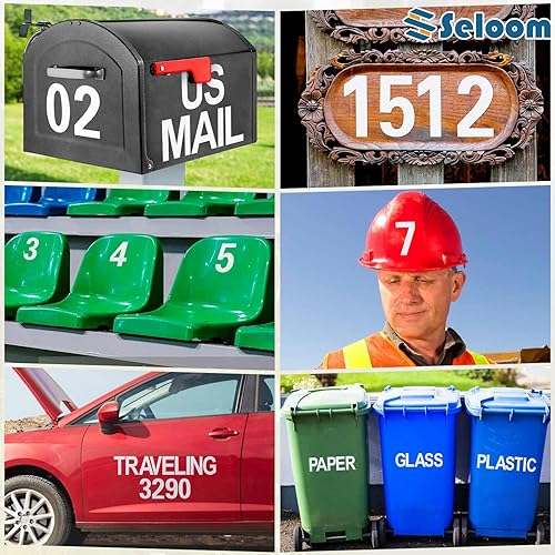 Miniatura 5 de Seloom 148 calcomanías reflectantes de números de buzón de 4 pulgadas para exteriores, números blancos y letras, números de dirección para buzón,